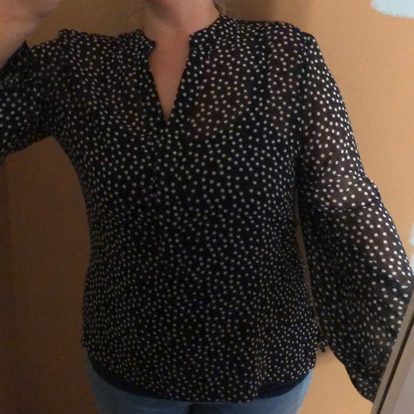 Chico’s Sheer polka dot dress top - Picture 3 of 7